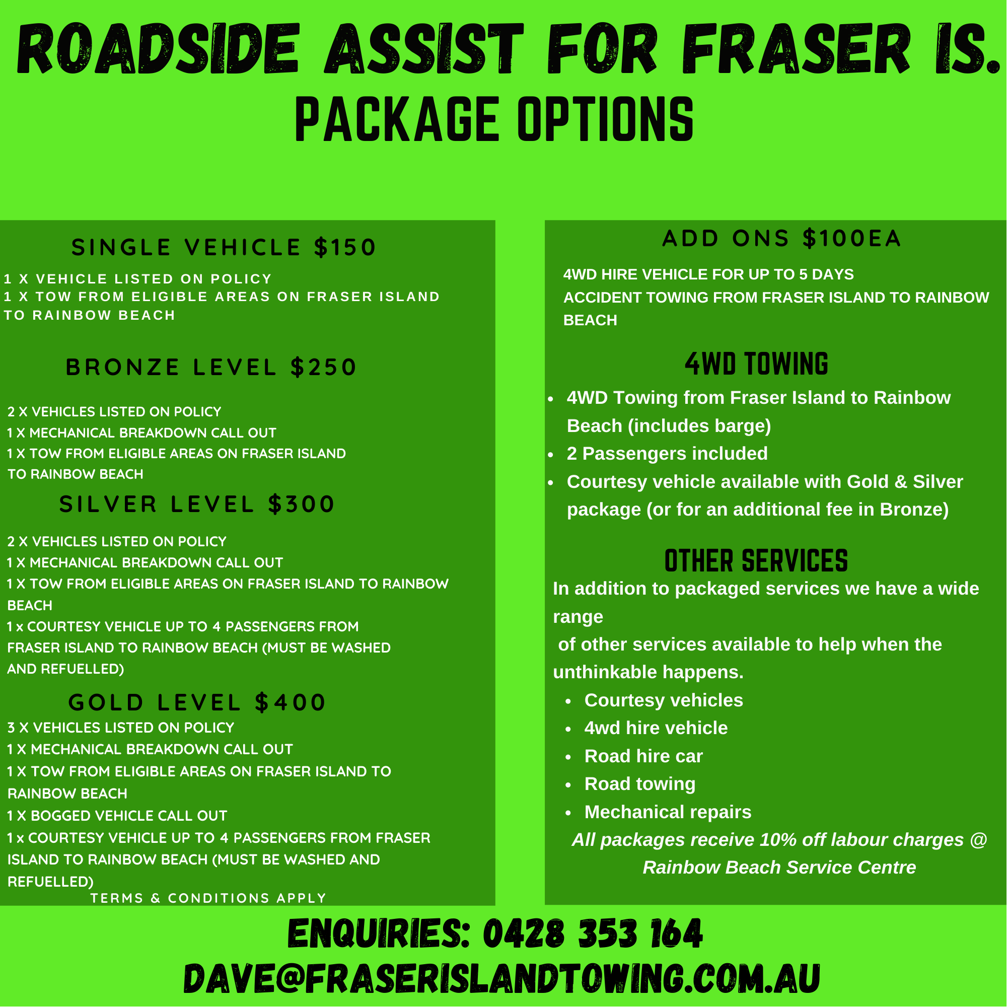 fraser island insurance break down road side assistance